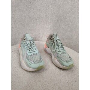 Puma RS X Women Sneakers 7.5 Green Lace Up Running Activewear Shoes